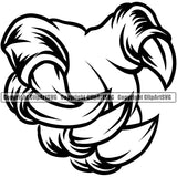 Animal Claw Design Element Holding Object Sharp Nails Scratching Paws Scratches Tiger Cheetah Panther Leopard Monster Hand Mascots Team School Sport Mascot Cartoon Character Game E-Sport Emblem Badge Company Art Symbol Business Logo Clipart SVG