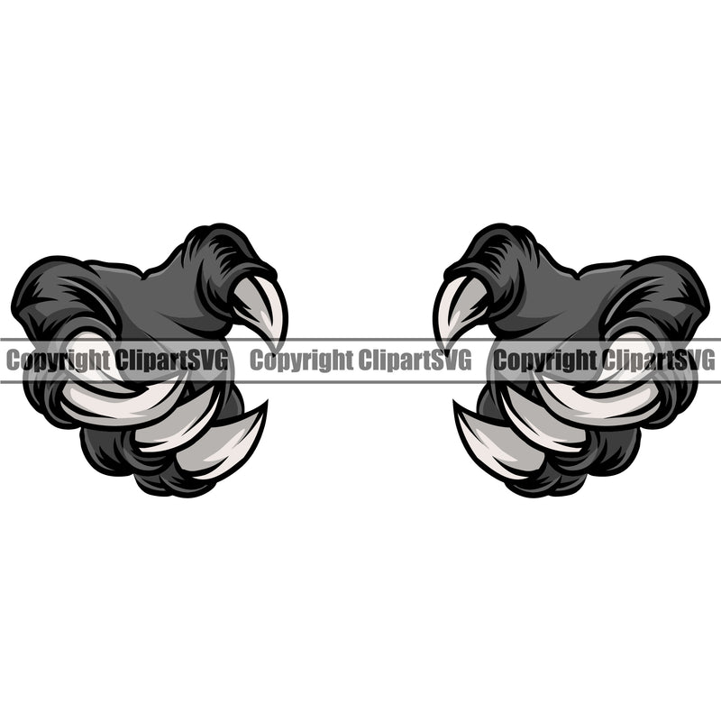 Animal Claw Design Element Holding Object Sharp Nails Scratching Paws Scratches Tiger Panther Jaguar Monster Hand Sports Mascots Sport Mascot Cartoon Character Game Fantasy eSport Emblem Badge Company Art Symbol Business Logo Clipart SVG
