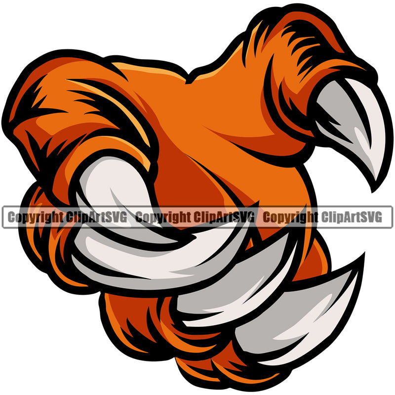 Animal Claw Design Element Color Holding Objects Sharp Nails Scratching Paw Scratch Scratches Tiger Panther Leopard Jaguar Sports Mascots School Mascot Cartoon Game Fantasy E-Sport Emblem Badge Company Art Symbol Business Logo