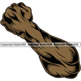 Hand Crossed Black African American Design Element Fist Finger Gesture Hold Grab Grabbing Object Cartoon Character Mascot Creation Create Art Artwork Creator Business Company Logo Clipart SVG