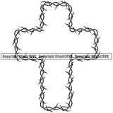 Barbed Barb Wire Double Cross Border Outline Background Design Element Fence Wire Iron Prison Protection Steel Danger Boundary Line Barrier Guard Military Protect Protection Art Design Logo Clipart SVG