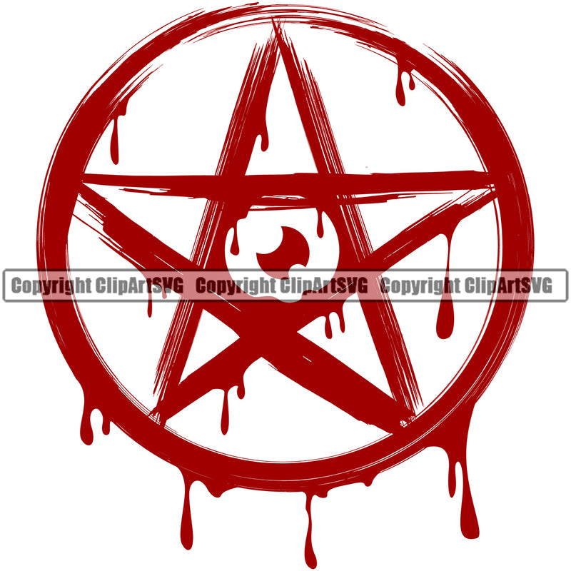 Blood Anarcy Star Design Element Horror Scary Wet Liquid Splash Splashing Spilling Drip Dripping Melt Melting Clipart SVG