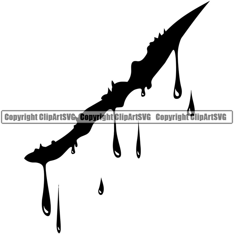 Blood Black Cut Slice Drip Black Silhouette Dripping Melt Melting Drop Dropping Splatter Spill Vector Design Element Bloody Horror Clipart SVG