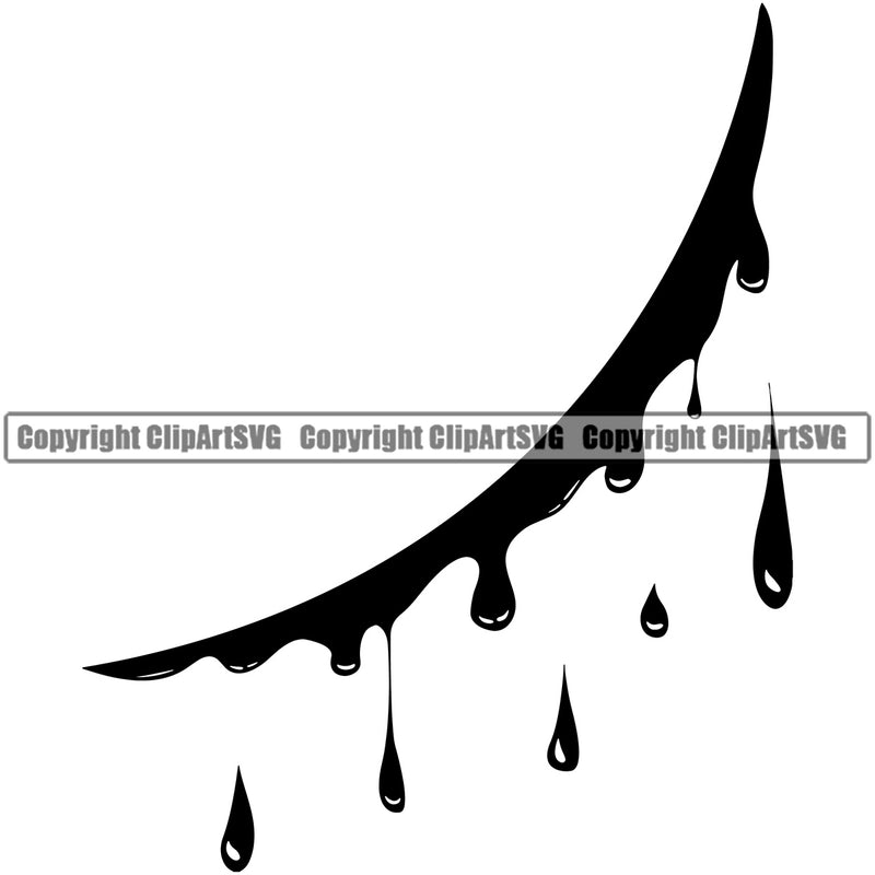 Blood Black Cut Slice Design Element Black Silhouette Drip Dripping Melt Melting Drop Dropping Splatter Spill Spilling Bloody Horror Scary Wet Liquid Vector Clipart SVG