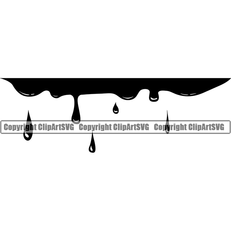Black Blood Drip Dripping Black Silhouette Melt Melting Drop Dropping Spill Spilling Drip Scary Wet Liquid Splash Splashing Design Element Clipart SVG