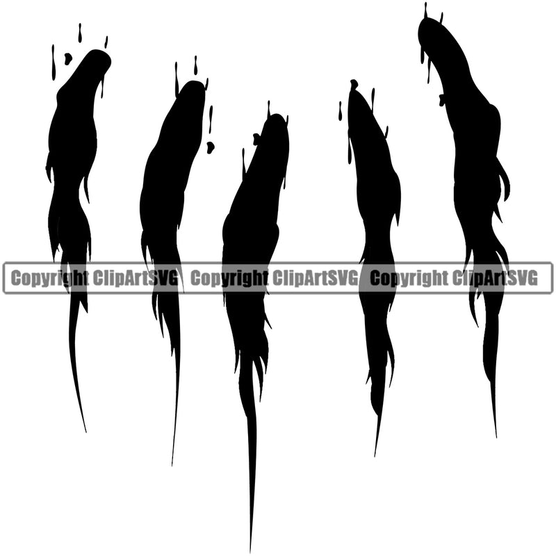 Blood Handprint Black Color Design Element Splatter Spill Spilling Black Silhouette Drip Dripping Melt Melting Bloody Horror Scary Wet Clipart SVG