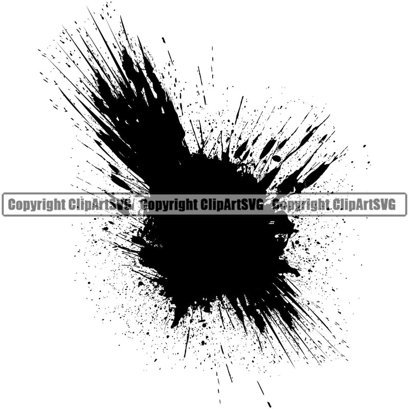 Blood Splatter Black Color Design Element Black Silhouette Splash Splashing Splatter Spill Spilling Melting Drop Scary Wet Liquid Clipart SVG