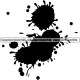 Blood Splatter Black Color Design Splatter Spill Spilling Splash Splashing Black Silhouette Element Bloody Horror Scary Vector Clipart SVG