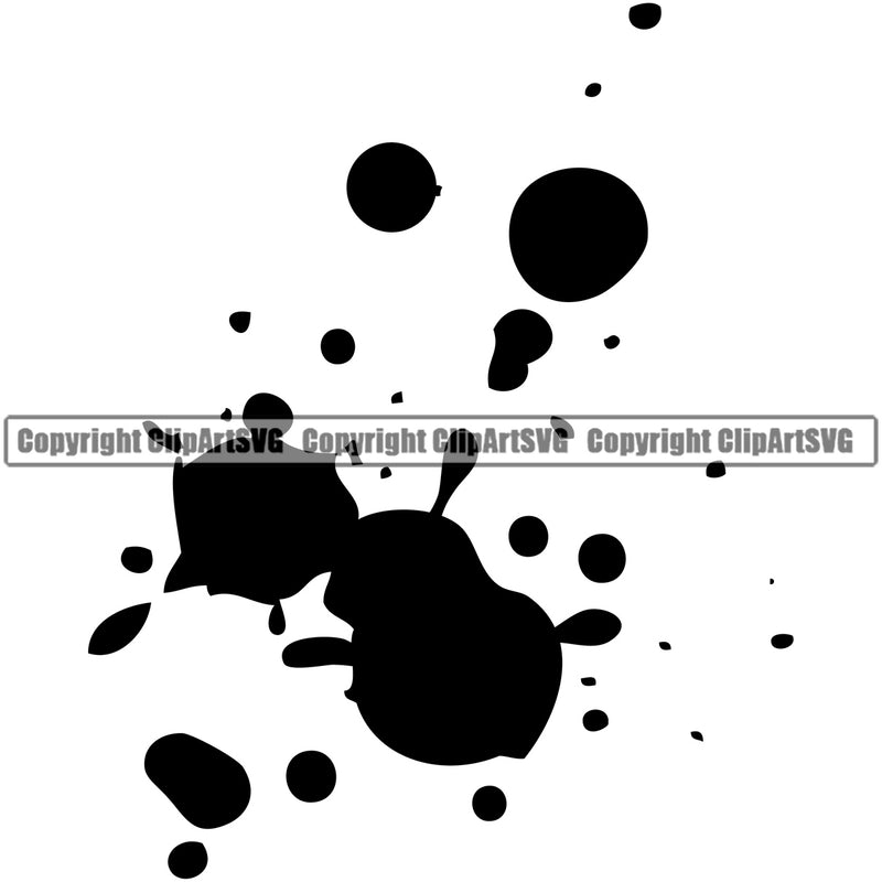 Blood Splatter Black Design Spill Spilling Drip Splatter Black Silhouette Splash Splashing Design Element Bloody Horror Scary Wet Liquid Vector Clipart SVG
