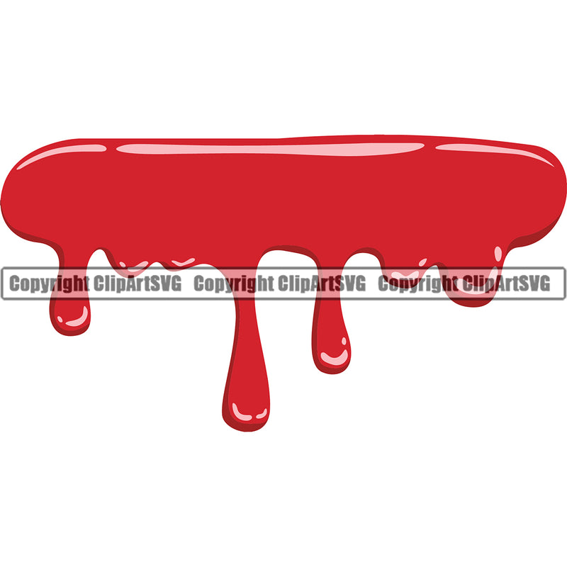 Blood Drip Dripping Melt Melting Drop Dropping Design Element Horror Scary Wet Liquid Splash Splashing Red Color Clipart SVG