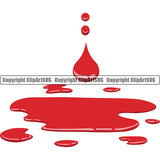 Blood Drip Red Color Design Element Dripping Melt Melting Drop Dropping Bloody Horror Scary Wet Liquid Splash Splashing Vector Clipart SVG