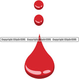 Blood Drip Dripping Melt Melting Drop Dropping Red Color Bloody Horror Scary Wet Liquid Splash Splashing Vector Clipart SVG