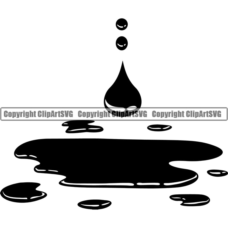 Black Blood Drip Dripping Melt Melting Drop Dropping Black Silhouette Vector Bloody Horror Scary Wet Liquid Splash Splashing Black Color Clipart SVG