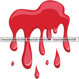 Blood Drip Dripping Melt Melting Drop Dropping Design Element Red Color Spill Spilling Liquid Splash Splashing Clipart SVG