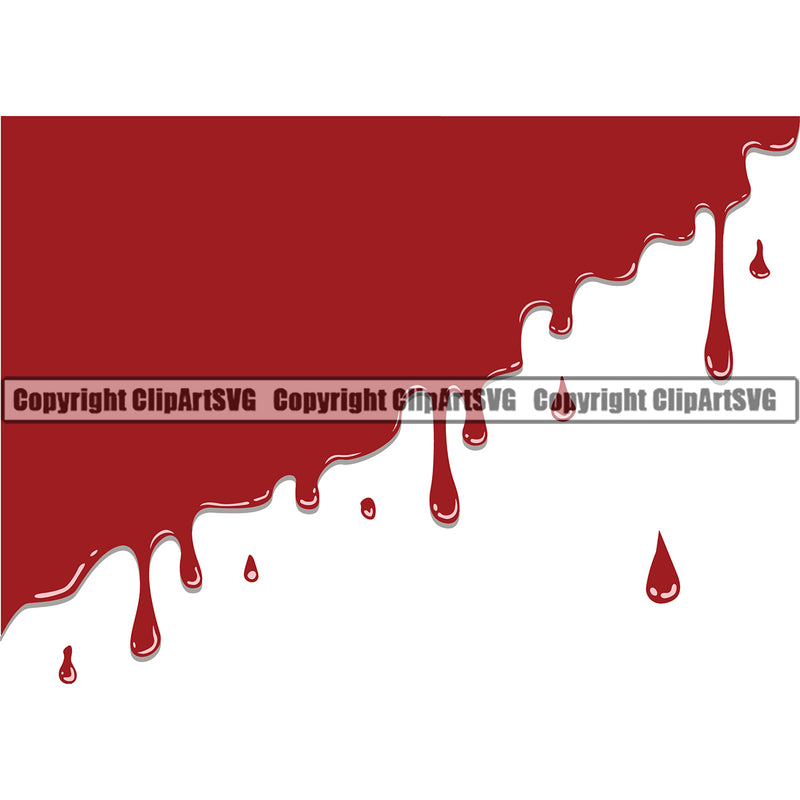 Blood Drip Design Element Dripping Melt Melting Drop Dropping Vector Bloody Horror Scary Wet Liquid Splash Splashing Clipart SVG