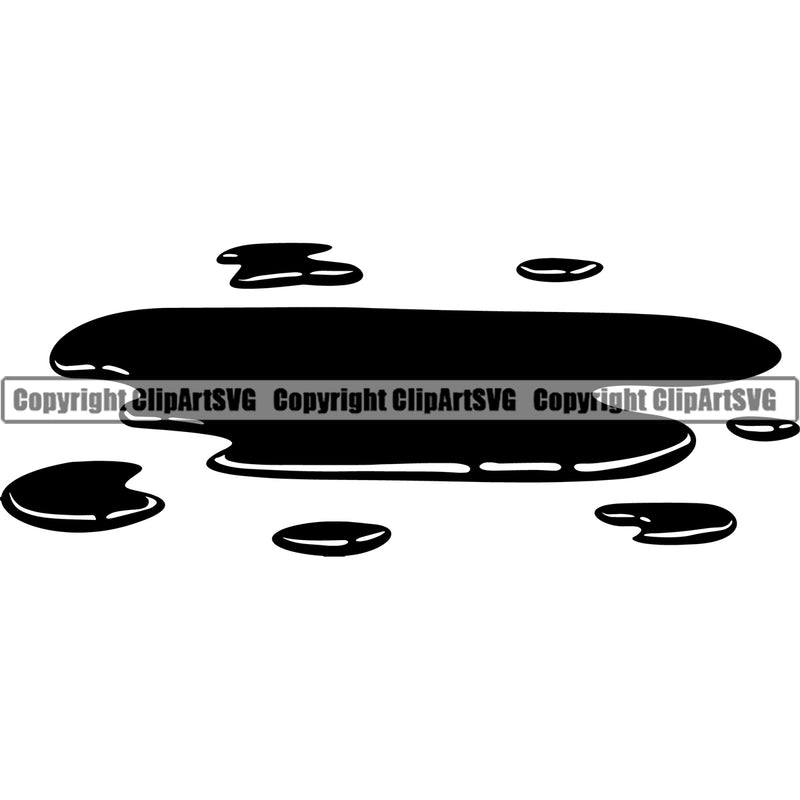 Black Blood Puddle Black Silhouette Color Design Element Spilling Drip Dripping Melt Melting Drop Dropping Wet Liquid Splash Splashing Clipart SVG
