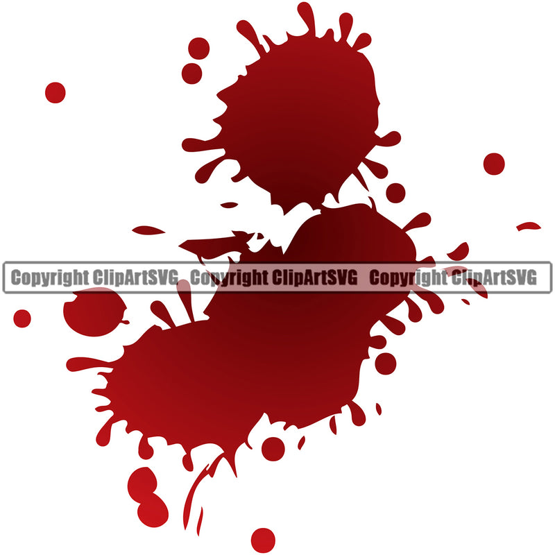 Blood Splatter Design Element Red Color Bloody Horror Scary Wet Liquid Splash Splashing Melting Drop Dropping Clipart SVG