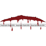 Blood Cut Slice Design Element Red Color Drip Dripping Melt Melting Drop Dropping Horror Scary Wet Liquid Splash Splashing Clipart SVG