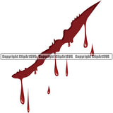 Blood Cut Slice Design Element Red Color Vector Spill Spilling Drip Dripping Melt Melting Drop Dropping Scary Wet Bloody Clipart SVG