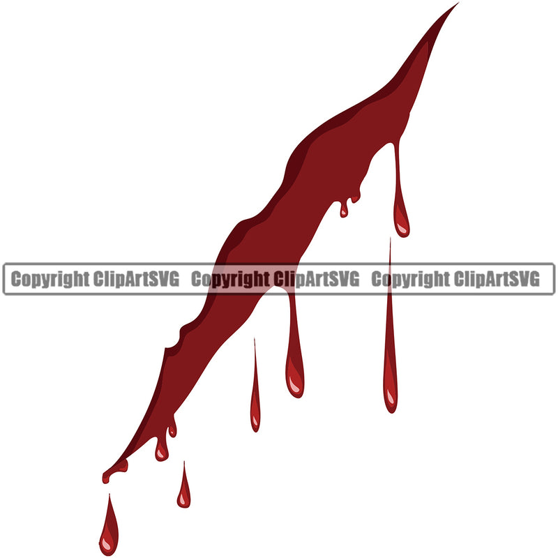 Blood Cut Slice Design Splatter Spill Spilling Drip Dripping Melt Melting Drop Dropping Wet Liquid Splash Splashing Clipart SVG