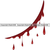 Blood Cut Slice Design Red Color Splatter Spill Spilling Drip Dripping Melt Melting Drop Dropping Bloody Clipart SVG