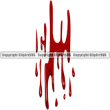 Blood Drip Design Element Red Color Dripping Melt Melting Drop Dropping Spilling Drip Bloody Horror Scary Wet Liquid Clipart SVG