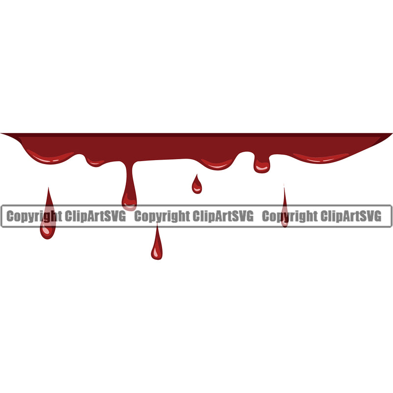 Red Color Blood Drip Design Element Dripping Melt Melting Drop Dropping Spill Spilling Liquid Splash Clipart SVG