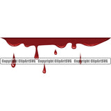 Red Color Blood Drip Design Element Dripping Melt Melting Drop Dropping Spill Spilling Liquid Splash Clipart SVG