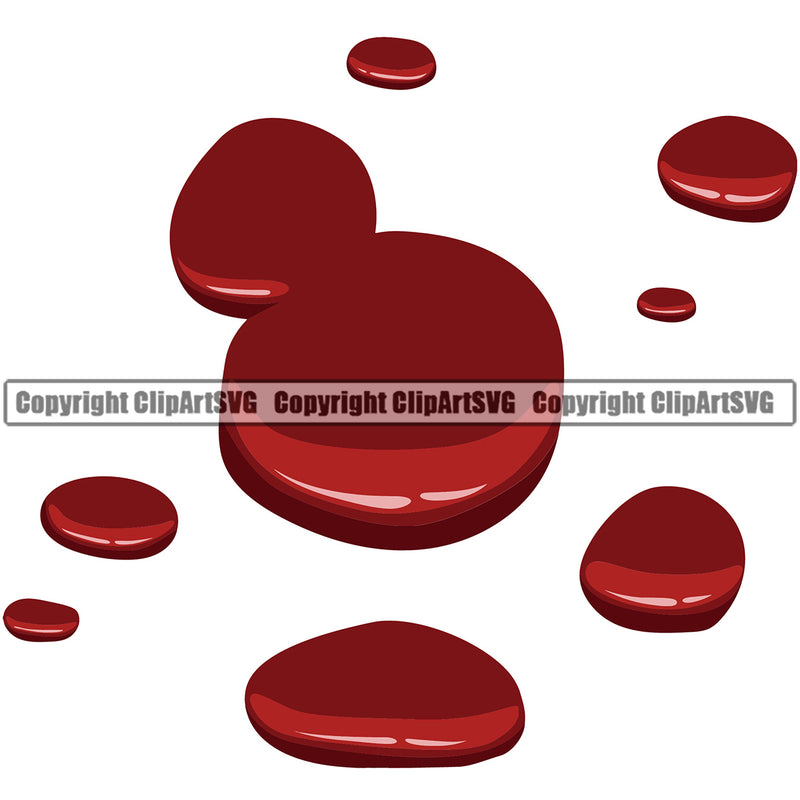 Blood Drip Red Color Design Element Liquid Splash Splashing Dripping Melt Melting Drop Dropping Clipart SVG