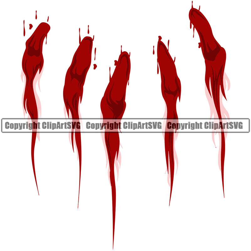 Blood Handprint Design Red Color Splatter Spill Spilling Drip Dripping Melt Melting Drop Dropping Splash Splashing Clipart SVG