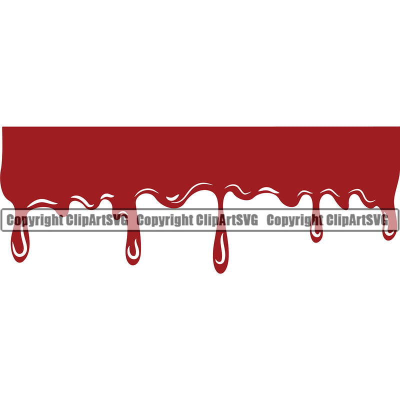 Blood Red Color Design Element Spilling Drip Dripping Melt Melting Drop Dropping Vector Bloody Horror Scary Wet Clipart SVG