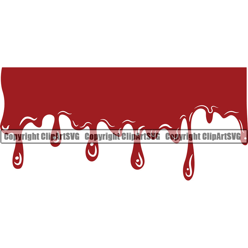 Blood Red Color Design Element Drip Dripping Melt Melting Drop Dropping Vector Bloody Horror Scary Wet Liquid Splash Splashing Clipart SVG