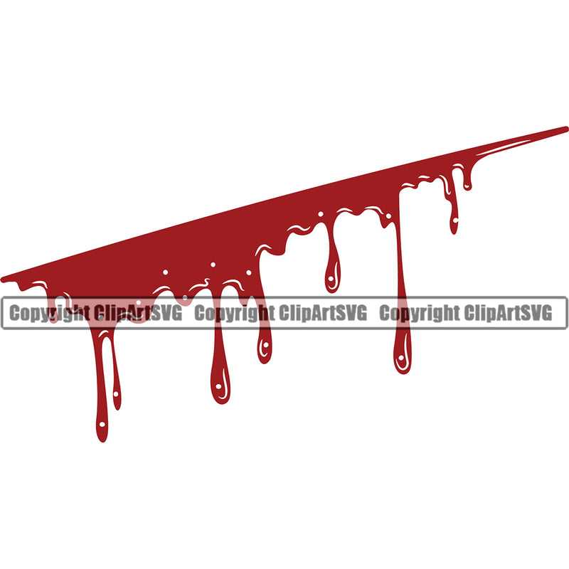 Blood Slice Red Color Design Element Drip Dripping Melt Melting Drop Dropping Liquid Splash Splashing Vector Clipart SVG
