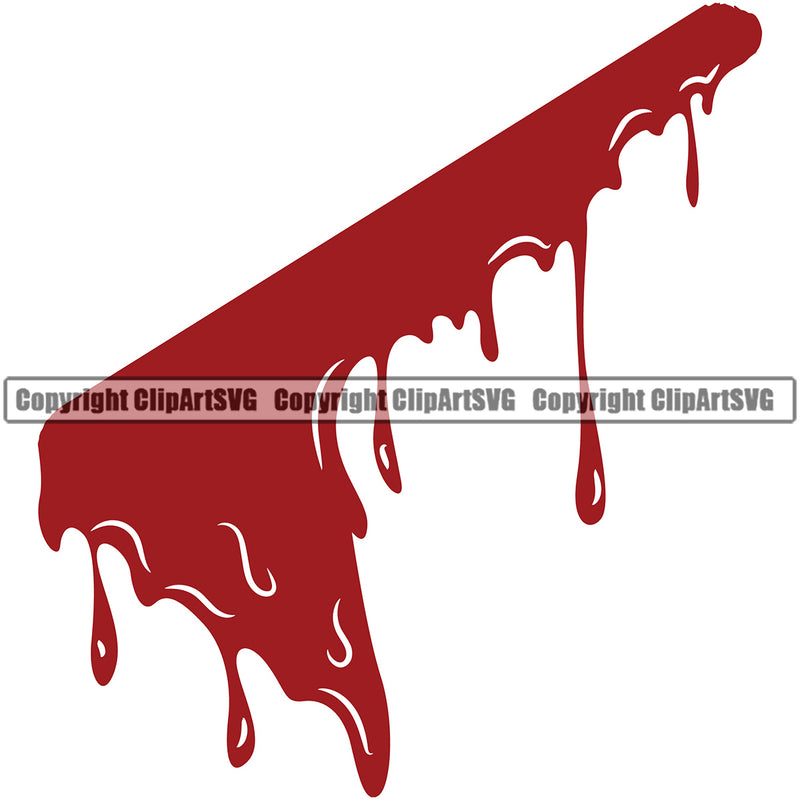 Blood Dropping Drip Dripping Melt Melting Drop Bloody Horror Scary Wet Liquid Splash Splashing Spill Spilling Clipart SVG