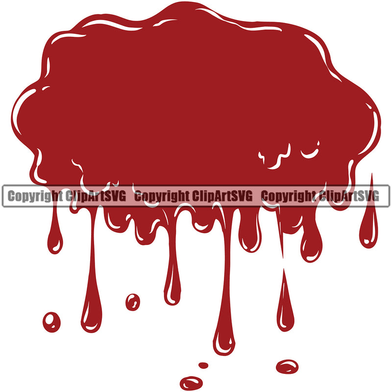 Blood Puddle Design Element Red Color Melt Melting Splatter Spill Spilling Scary Wet Liquid Splash Splashing Bloody Clipart SVG