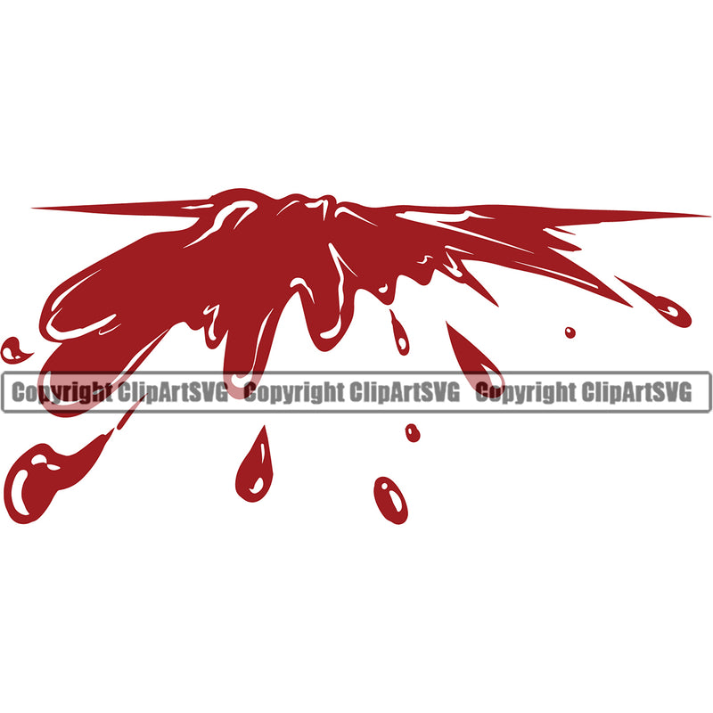 Blood Puddle Design Element Red Color Melt Melting Drop Dropping Spill Spilling Drip Wet Liquid Splash Splashing Vector Clipart SVG