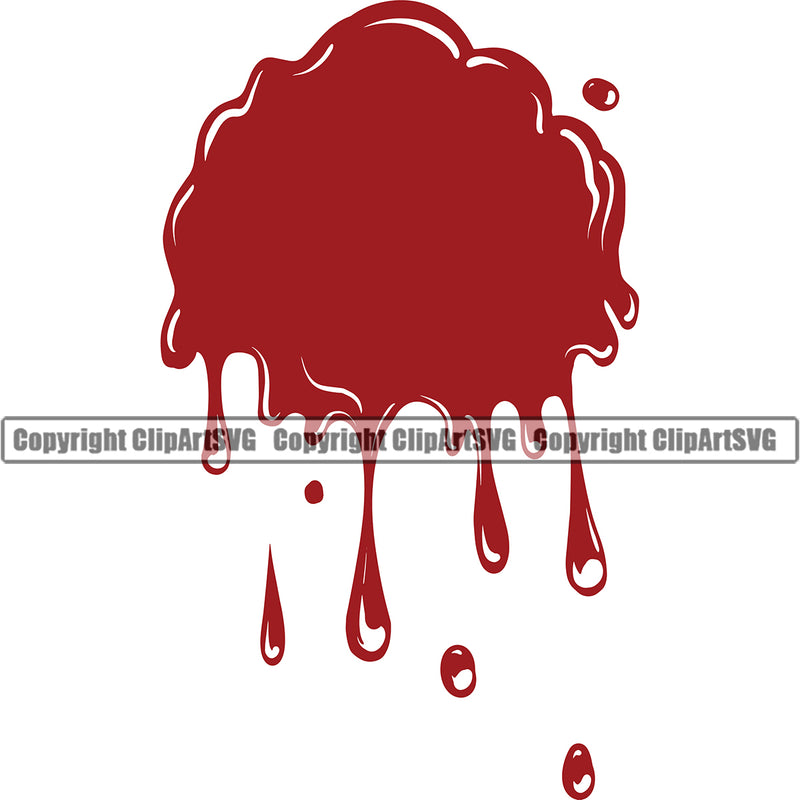 Blood Puddle Design Element Drip Dripping Melt Melting Drop Dropping Scary Wet Liquid Splash Splashing Vector Clipart SVG
