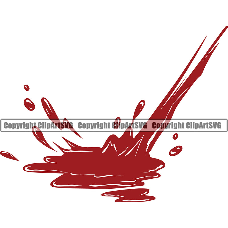 Blood Splatter Spill Spilling Drip Dripping Melt Melting Drop Dropping Red Color Liquid Splash Splashing Clipart SVG