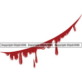 Blood Drip Dripping Design Element Melt Melting Drop Dropping Bloody Horror Scary Wet Liquid Splash Splashing Vector Clipart SVG