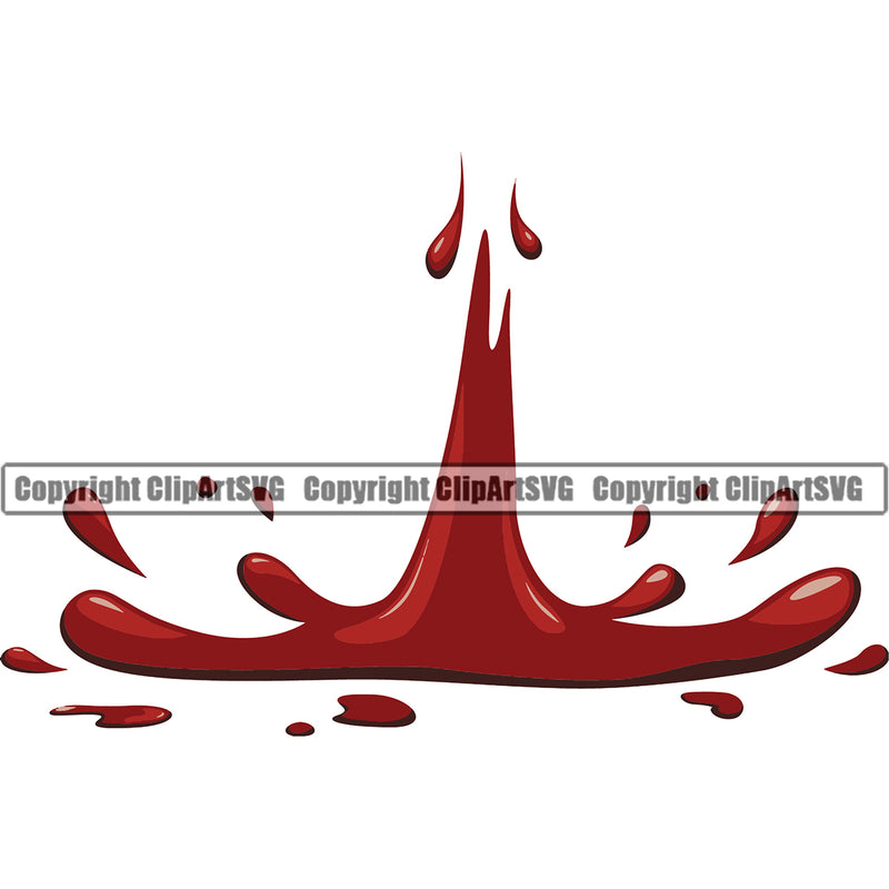 Blood Splash Design Dripping Spill Drip Melt Melting Drop Dropping Spilling Element Wet Liquid Splash Splashing Vector Clipart SVG