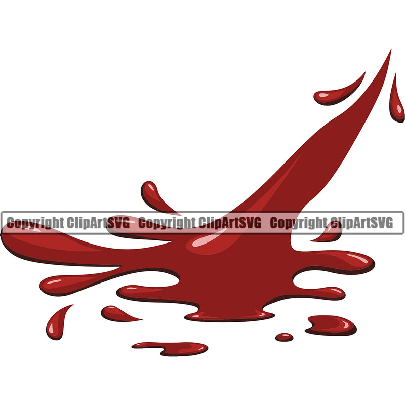 Blood Drop Dropping Spilling Drip Dripping Liquid Design Element Splash Splashing Splatter Spill Vector Clipart SVG
