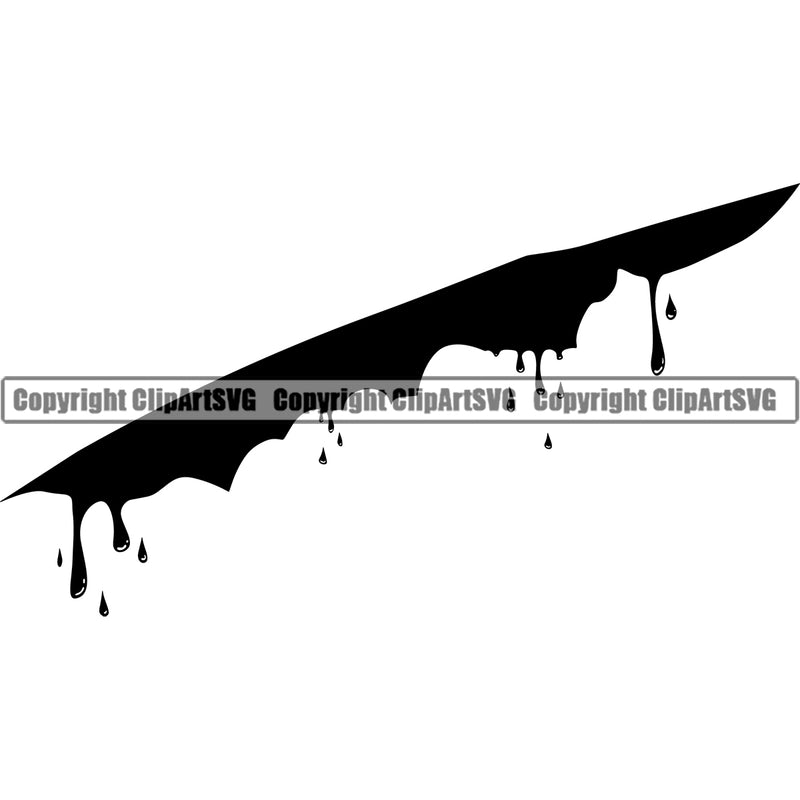 Black Blood Slice Black Color Design Element Black Silhouette Spill Spilling Drip Dripping Splatter Splash Splashing Bloody Horror Scary Wet Clipart SVG
