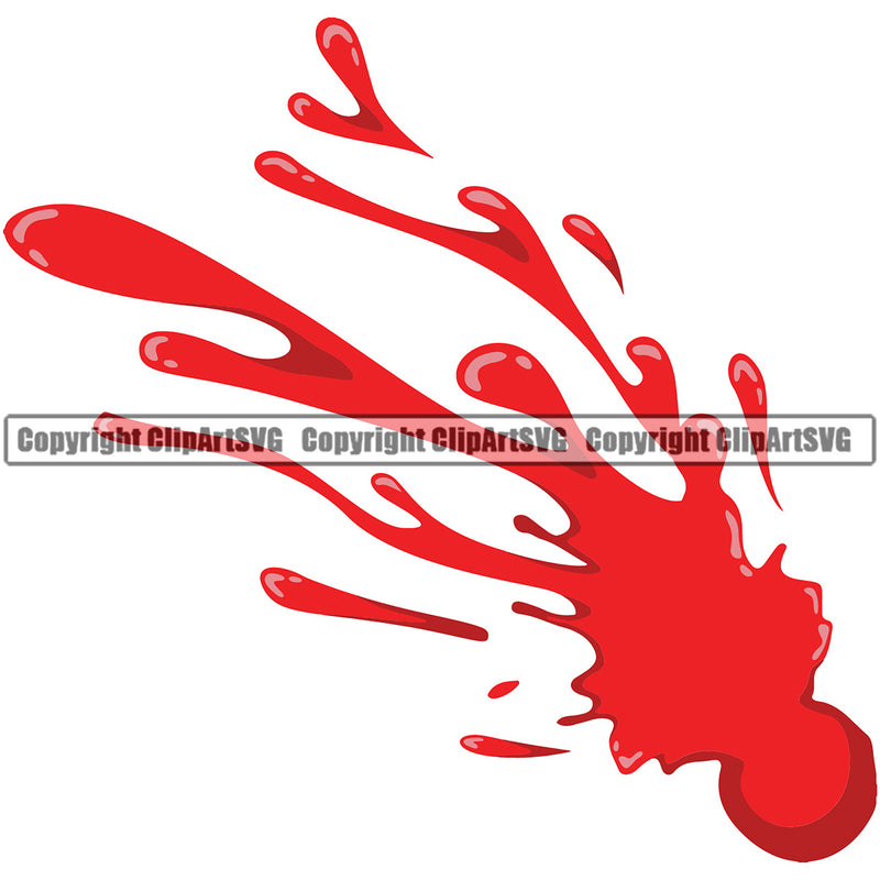 Blood Splash Drip Dripping Melt Melting Drop Dropping Splatter Spill Spilling Red Color Scary Wet Liquid Splash Splashing Clipart SVG