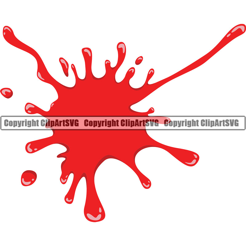 Blood Splash Red Color Splatter Spill Spilling Drip Dripping Melt Melting Drop Dropping  Splashing Bloody Clipart SVG
