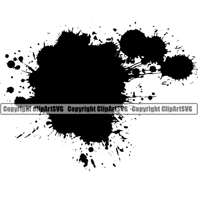 Splatter Blood Black Color Design Element Black Silhouette Spill Spilling Drip Dripping Melt Melting Drop Dropping Liquid Splash Splashing Clipart SVG
