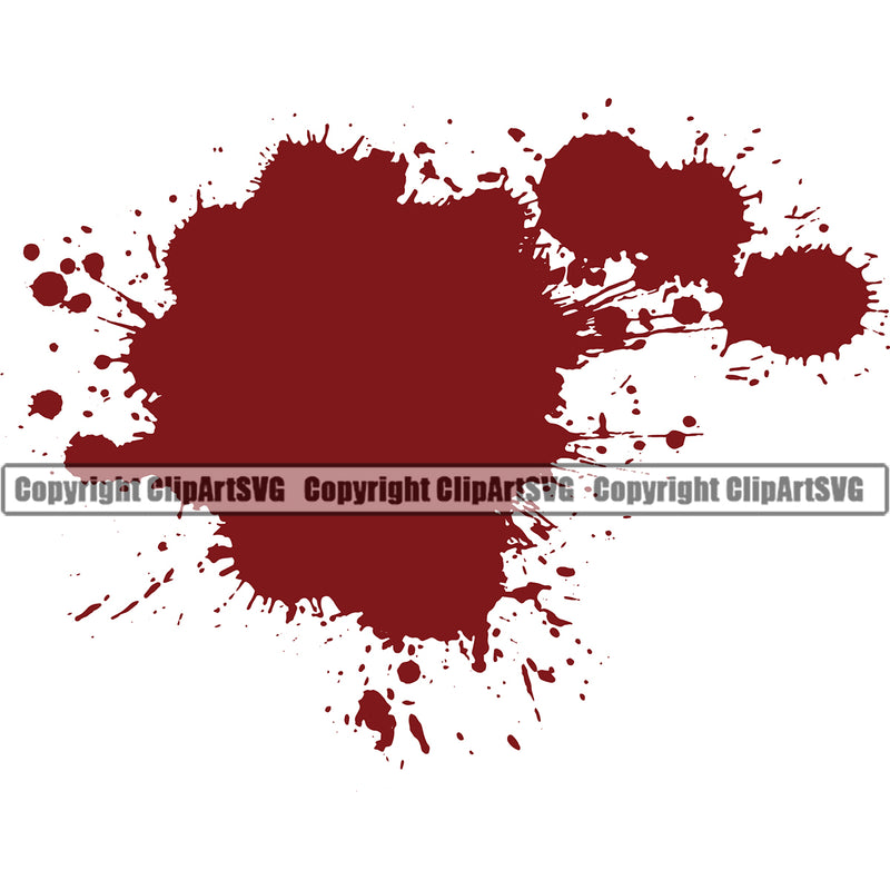 Blood Splatter Red Color Design Element Spilling Drip Dripping Melt Melting Drop Dropping Bloody Horror Scary Wet Liquid Clipart SVG
