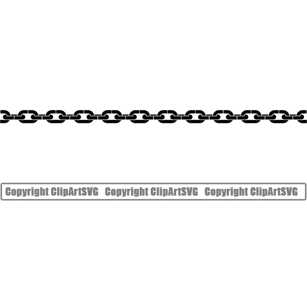 Metal Chain Straight Line Design Element Black Color Iron Connection Links Jewelry Connect Steel Safety Protection Security Strength Strong Textile Industry Concept Background Border Outline Sign Line Art Business Company Logo Clipart SVG