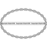 Metal Chain Link Oval Rectangle Design Element White Color Iron Connection Links Jewelry Connect Steel Safety Protection Security Strength Strong Textile Industry Concept Background Border Outline Sign Line Art Business Company Logo Clipart SVG
