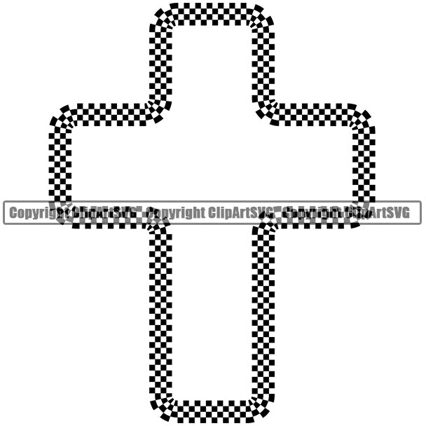 Motorcycle Car Street Run Running Racing Race Racer Transportation Checkerboard Checkered Straight Cross White Background Design Element Checker Flag Outline Background Design Element Art Logo Clipart SVG