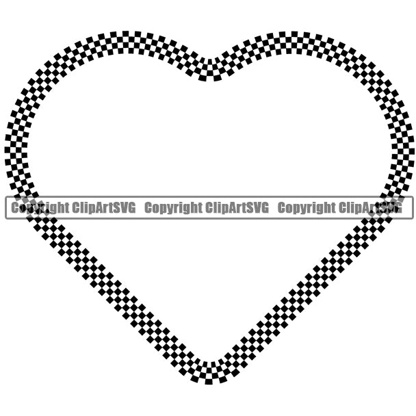 Motorcycle Car Street Run Running Racing Race Racer Transportation Checker Checkerboard Checkered Straight Heart Flag Design Element Outline Background Design Element Art Logo Clipart SVG